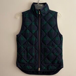 J. Crew Plaid Quilted Vest XS